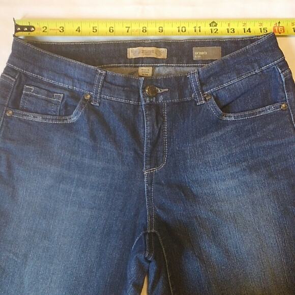 Vintage America Boho Straight Stretch Denim Blue Jeans 8 Short - Picture 2 of 8